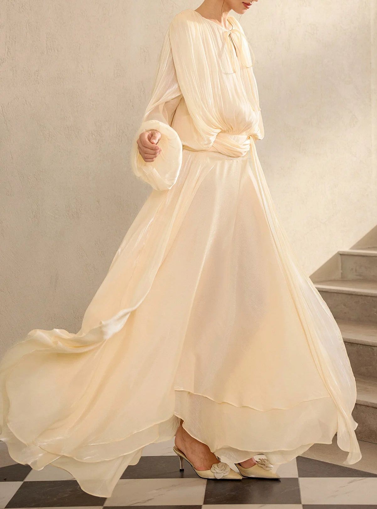 Topaz satin vacation maxi dress