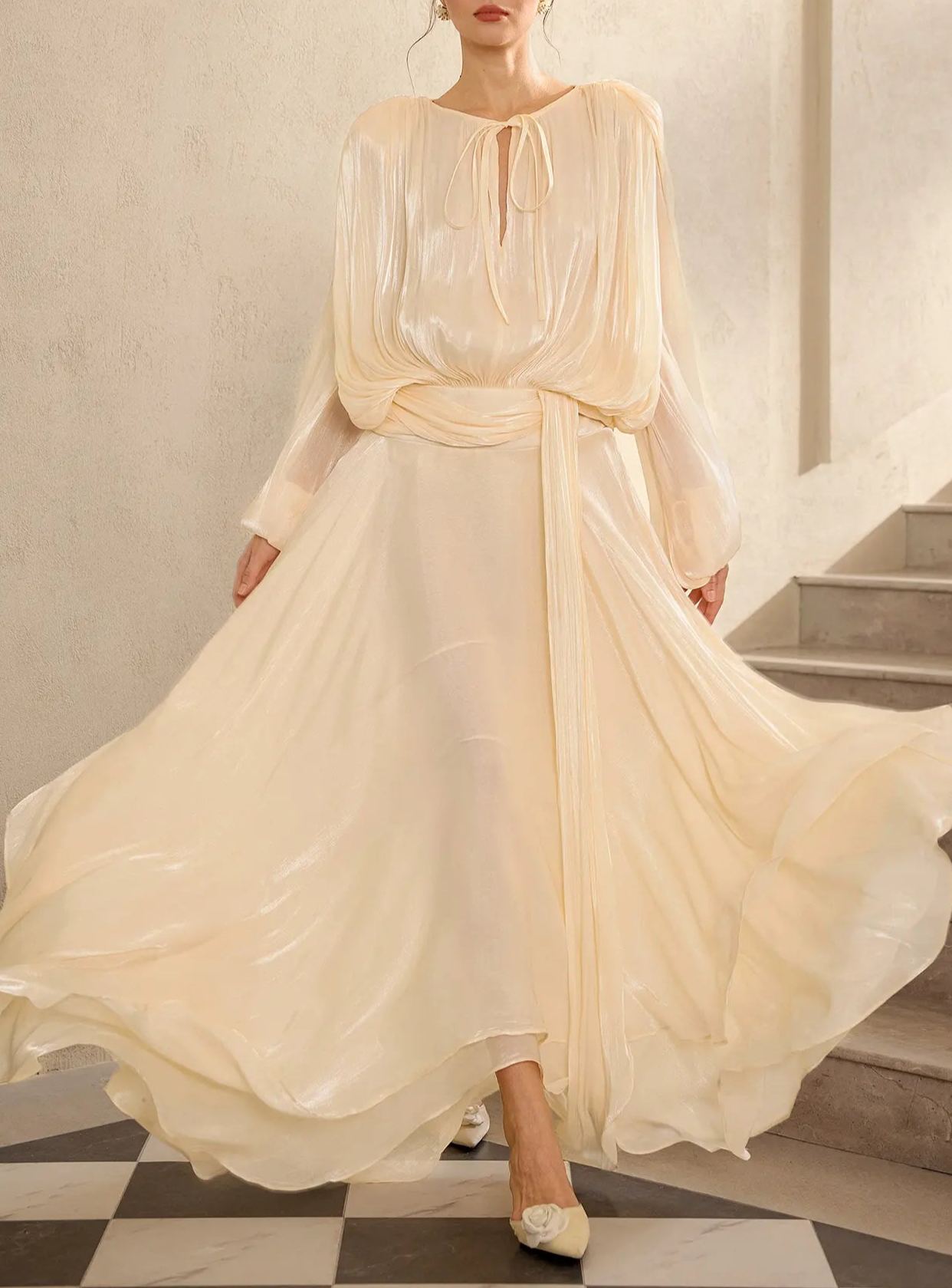 Topaz satin vacation maxi dress