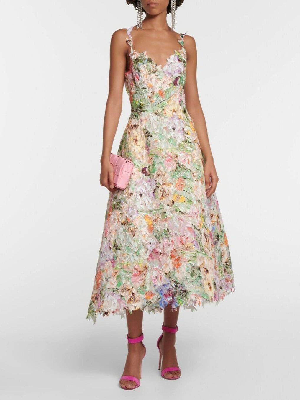 Fouzpofuy Spaghetti Floral Midi Dress