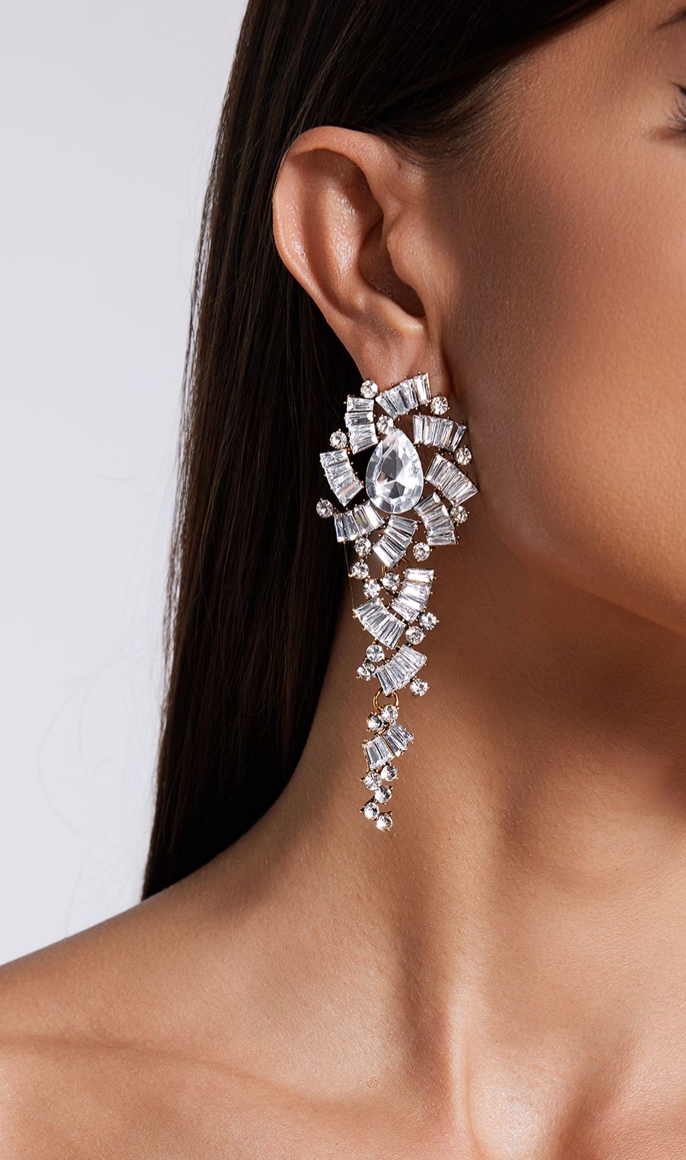 Lureen Diamante Flower Earrings