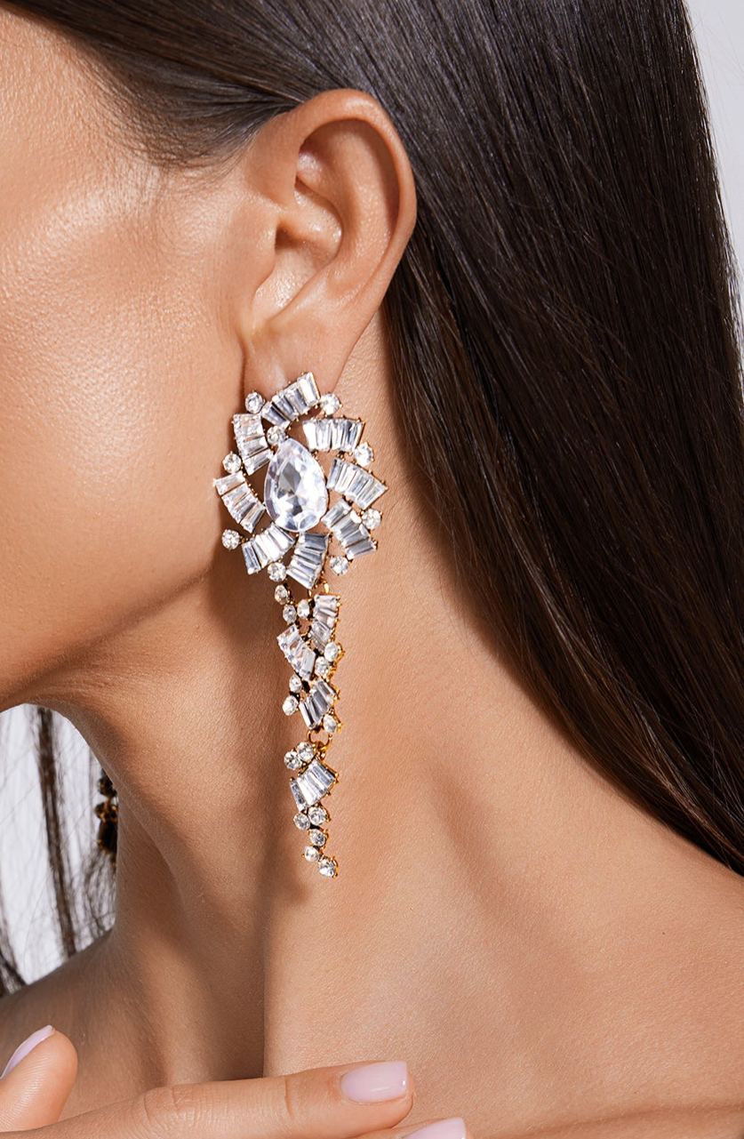 Lureen Diamante Flower Earrings
