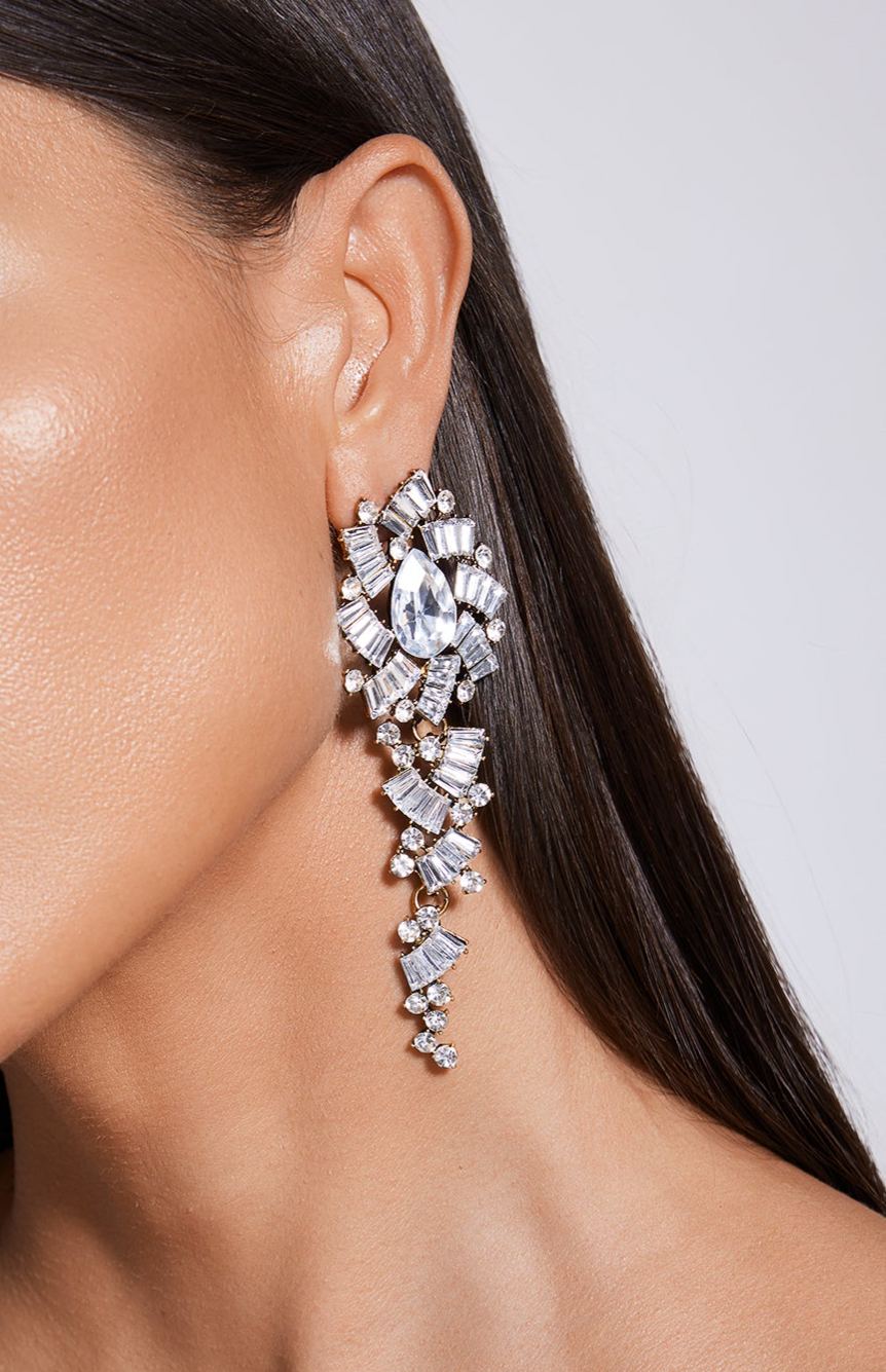 Lureen Diamante Flower Earrings