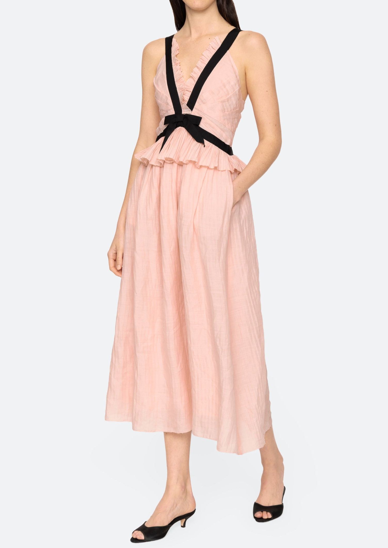 Seanina V-Neckline Midi Dress