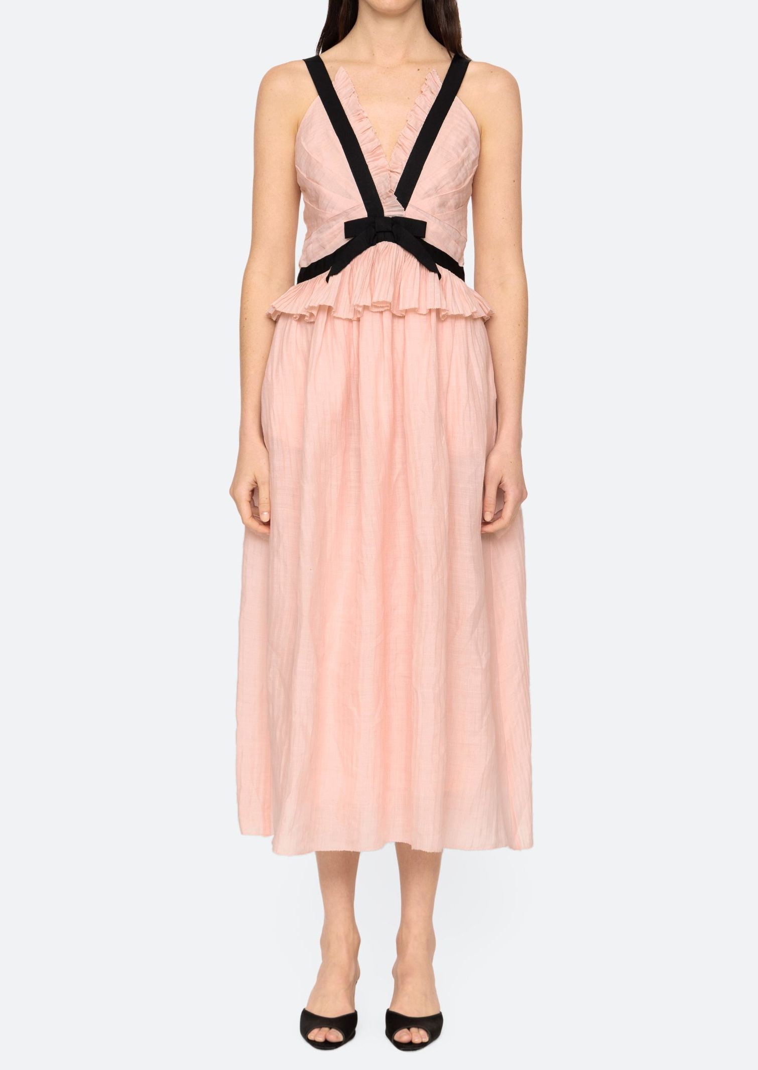 Seanina V-Neckline Midi Dress