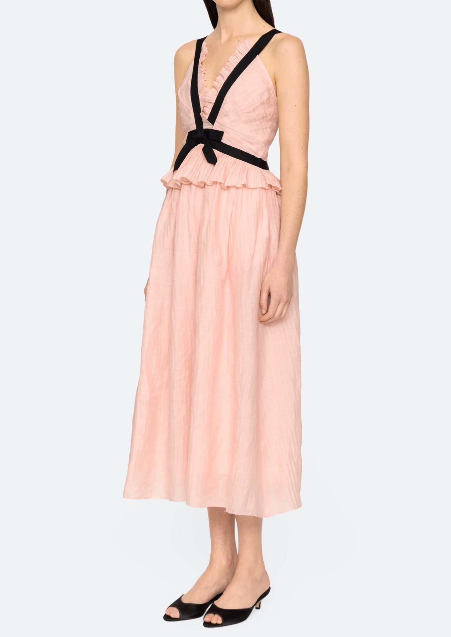 Seanina V-Neckline Midi Dress