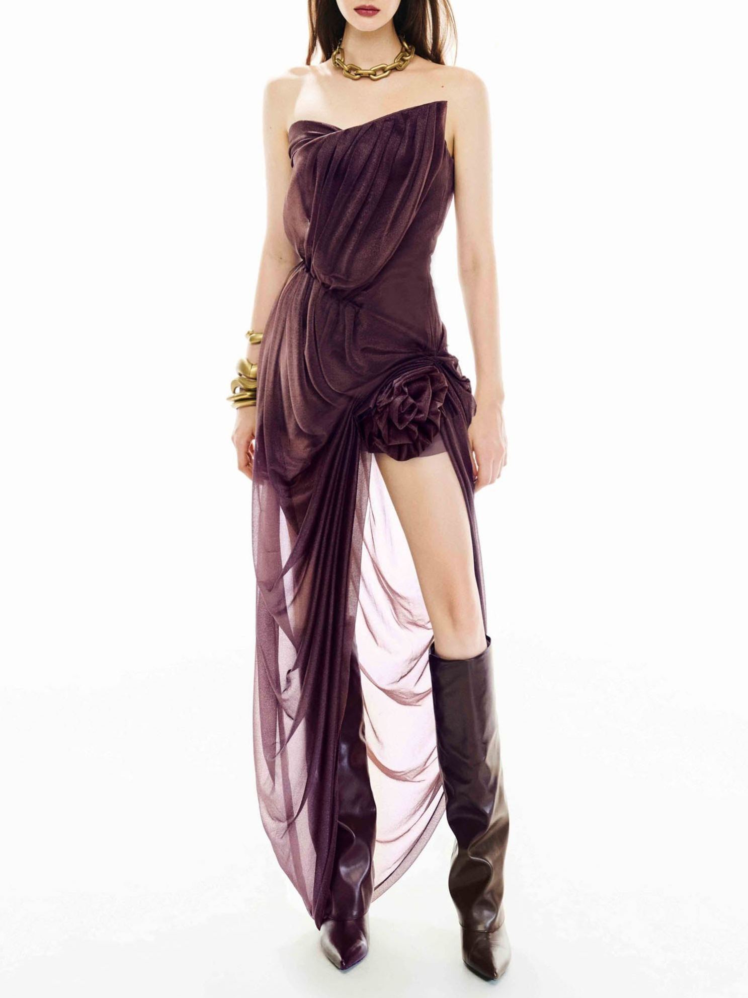 Doux Strapless Asymmetric Dress