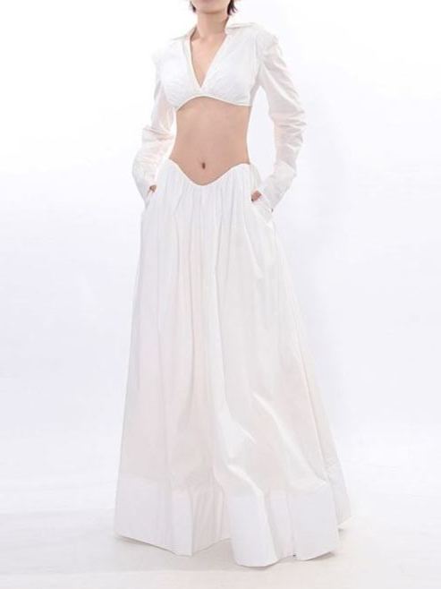 Diklah Long Sleeve Crop Skirt Set