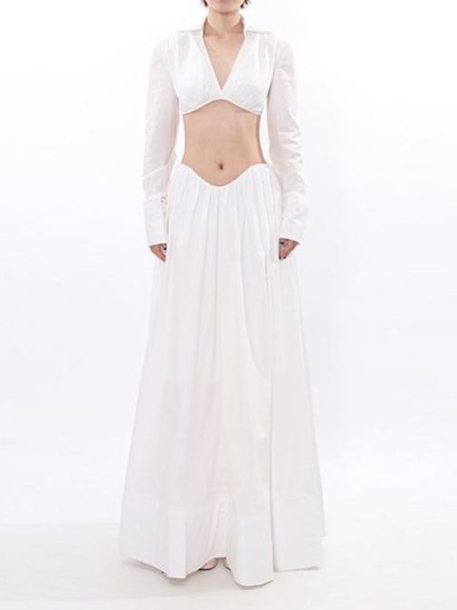 Diklah Long Sleeve Crop Skirt Set