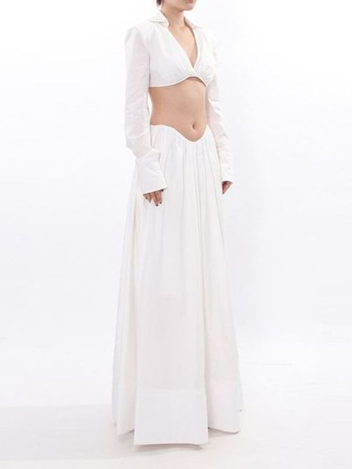 Diklah Long Sleeve Crop Skirt Set