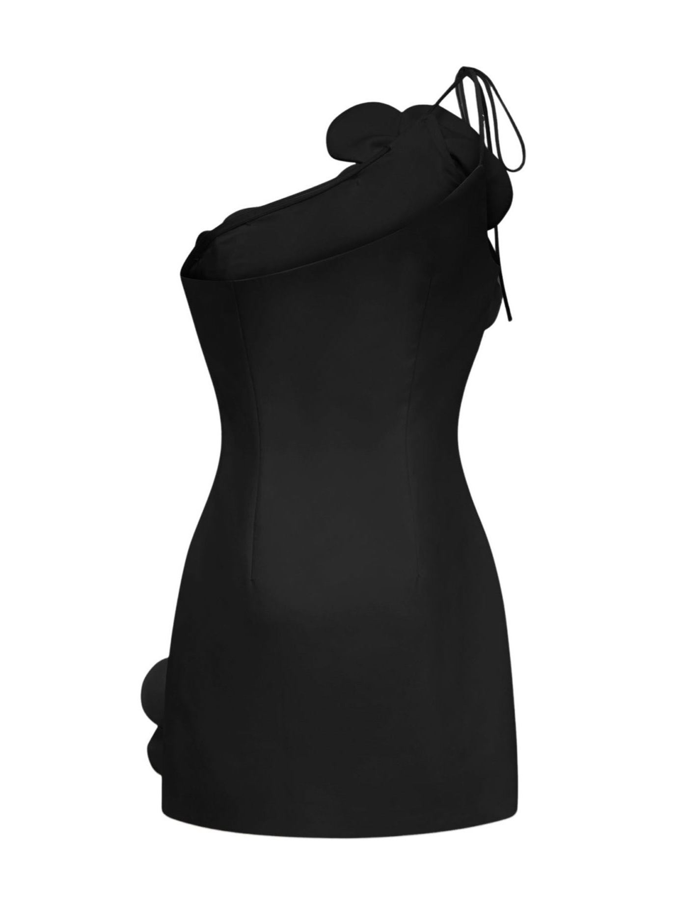 Dobries Black Floral Off-Shoulder Mini Dress
