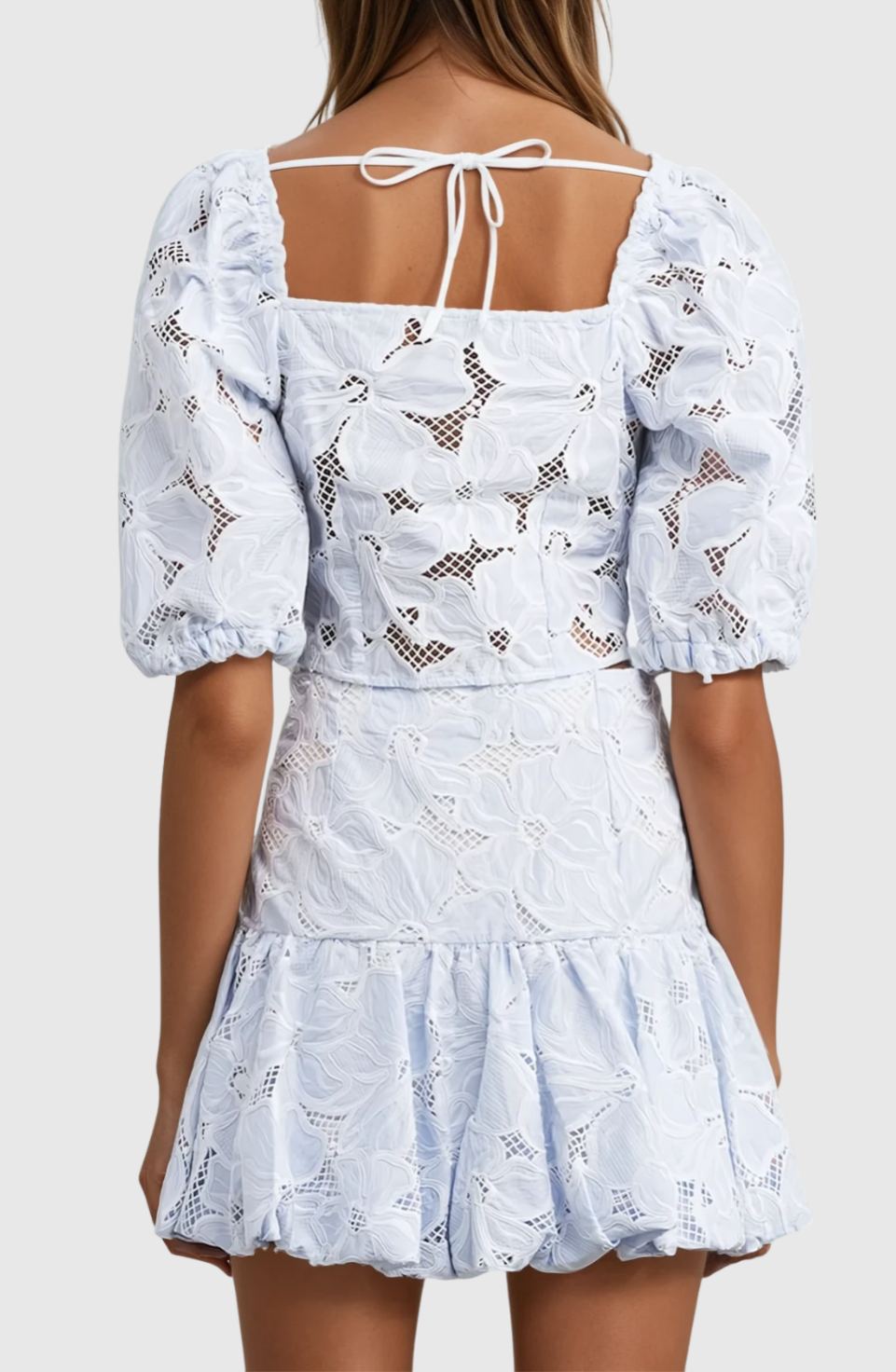 Fionne Embroidered Cutout Skirt Set