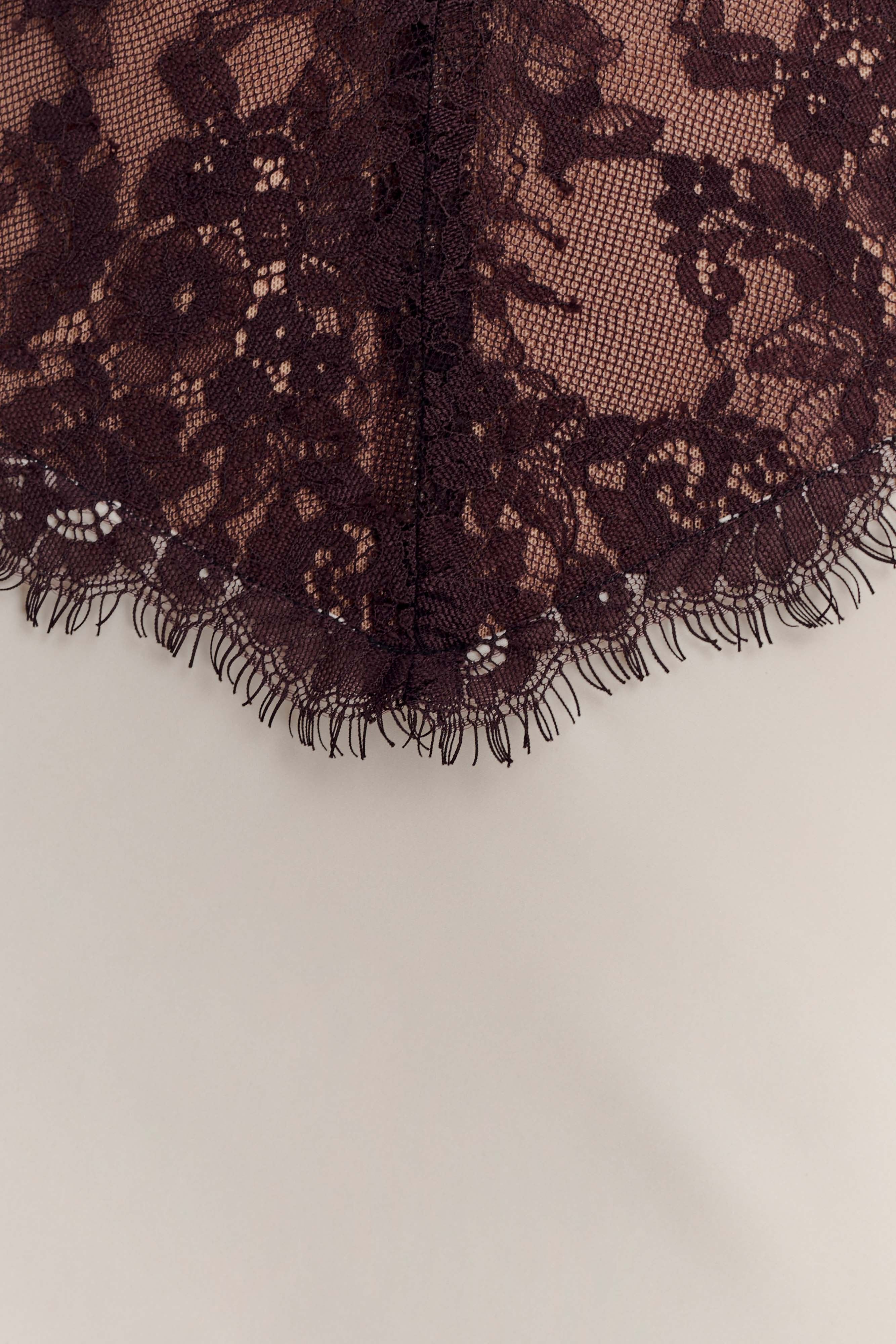 Bartholomaios Lace And Satin Halter Maxi Dress - Ivory/Chocolate