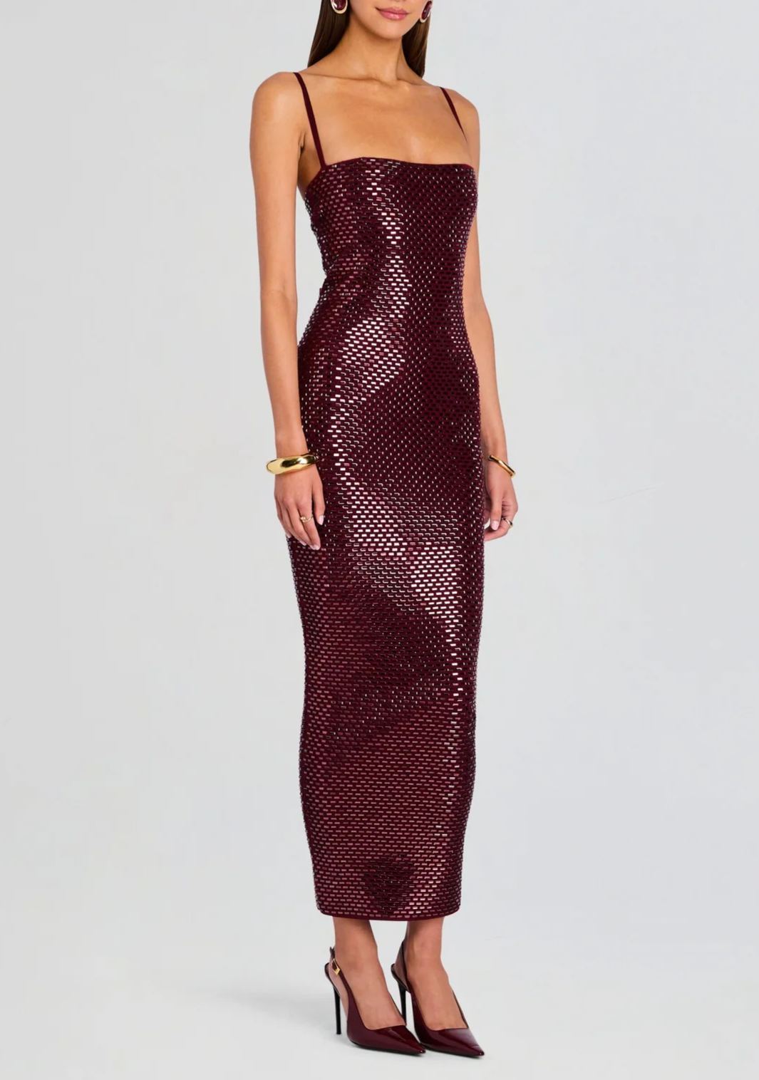 Papilino Spaghetti Crystal Maxi Dress