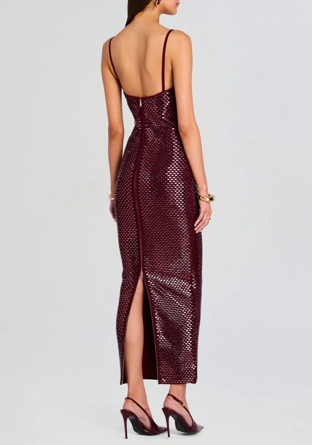 Papilino Spaghetti Crystal Maxi Dress