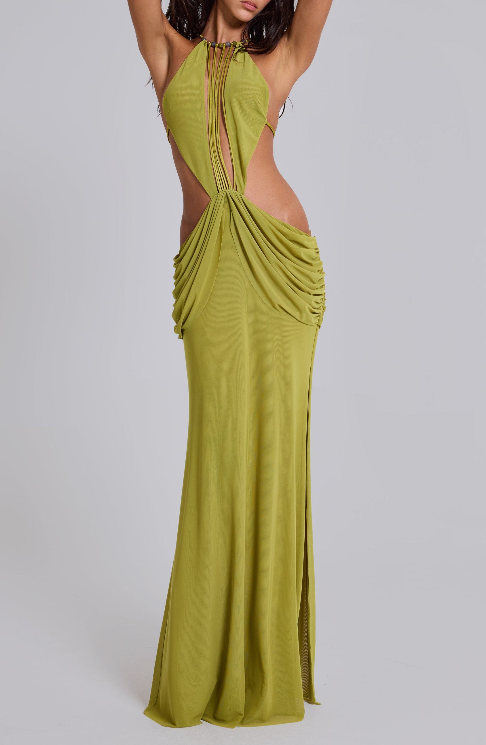 Alcuin Draped Backless Maxi Dress