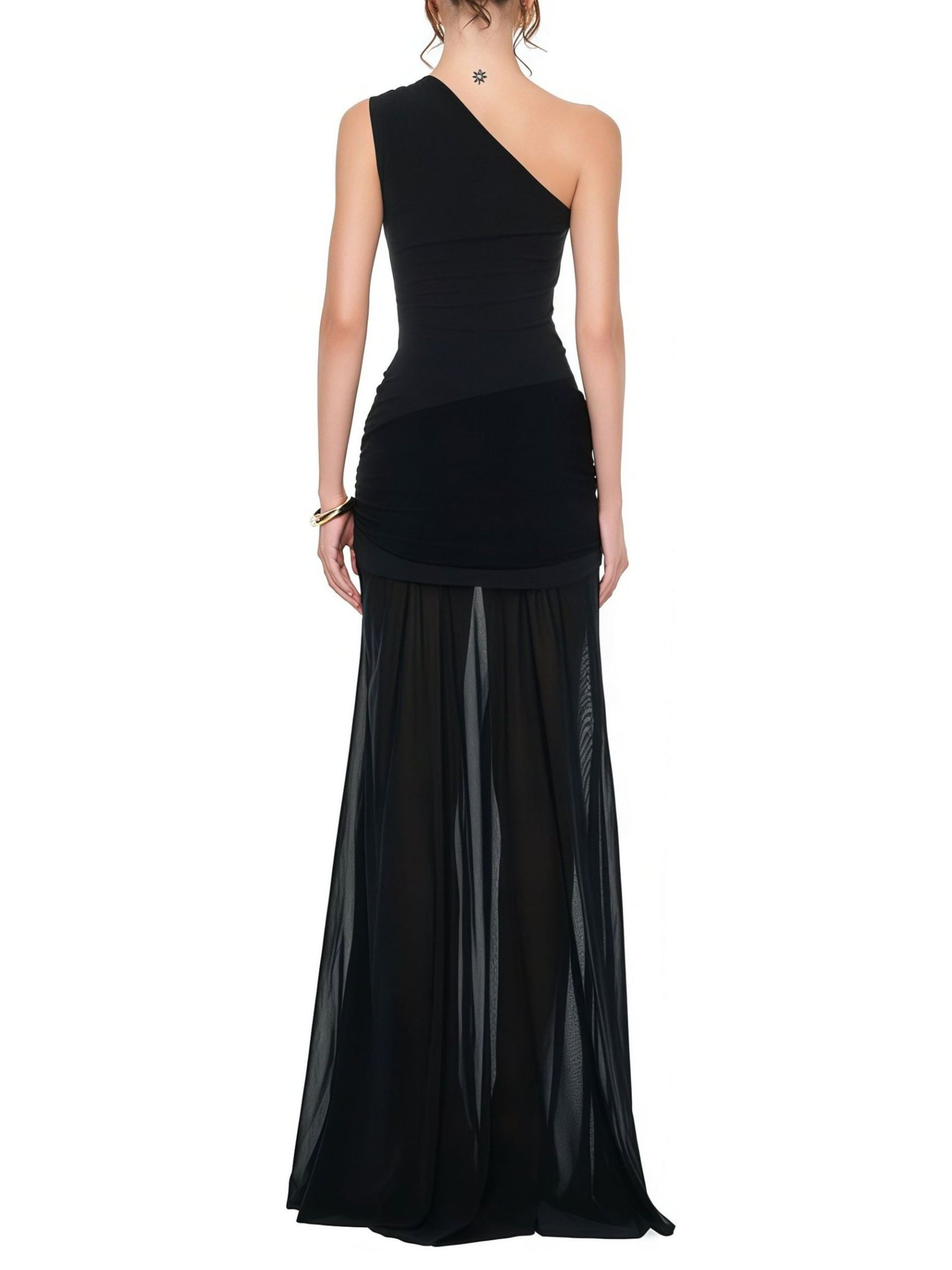 Thérèmey Black One Shoulder Cut Out Maxi Dress