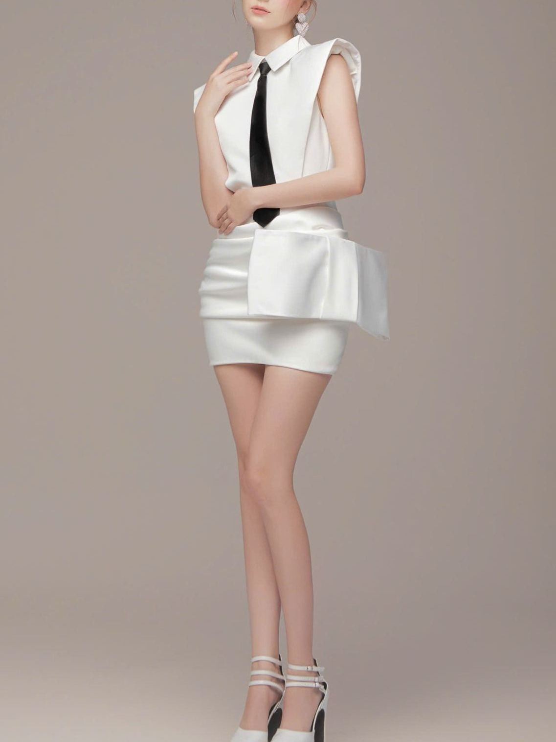 Isabelle Sleeveless Ruch Skirt Set