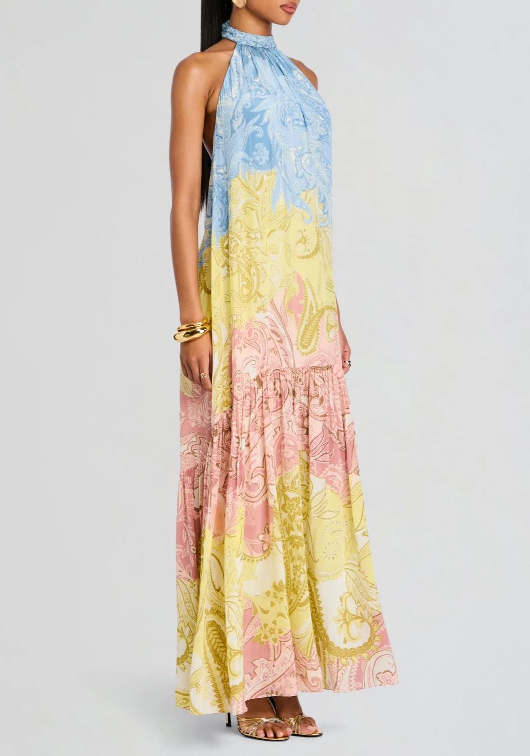 Annapalo Halter Neck Paisley Maxi Dress