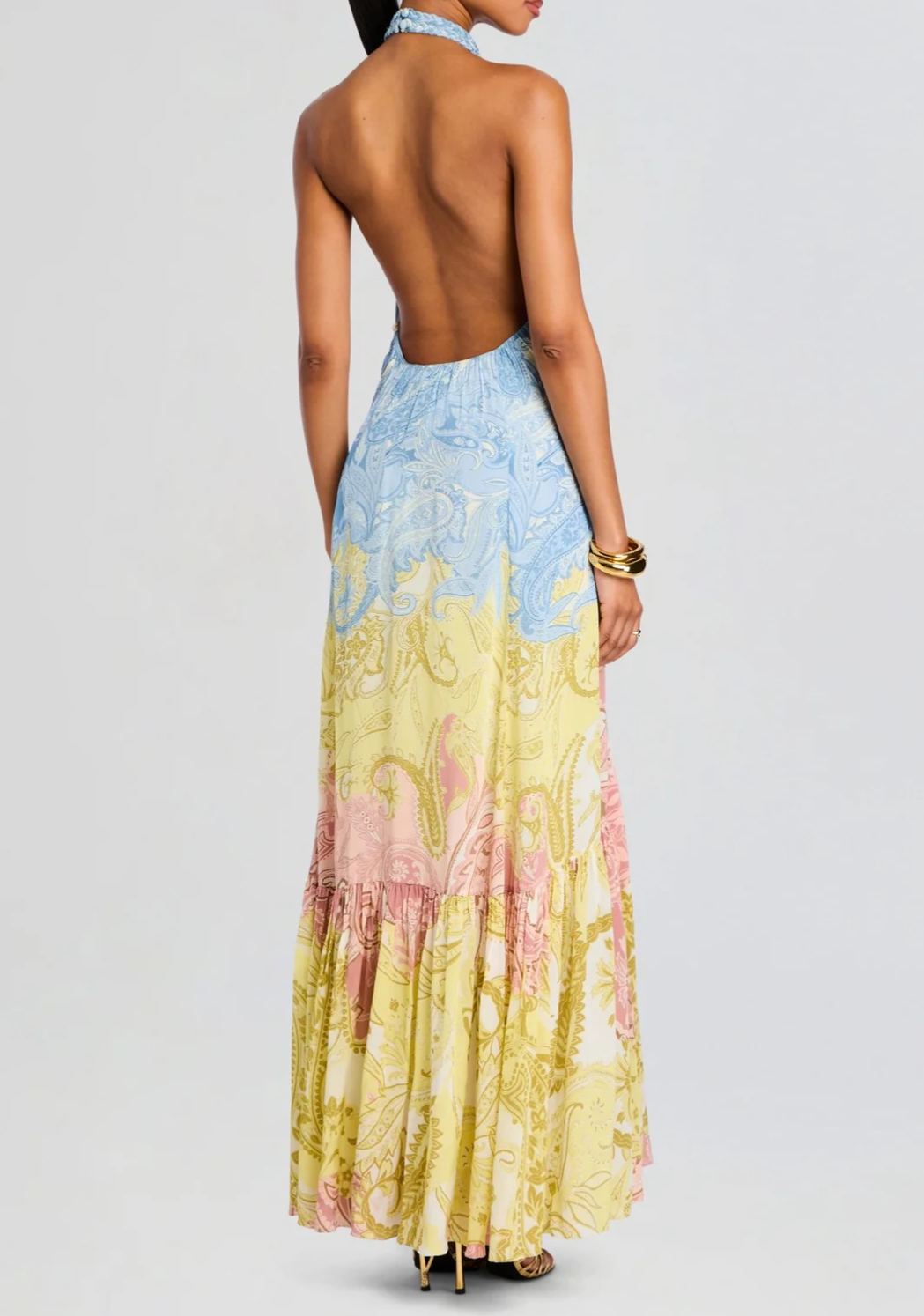 Annapalo Halter Neck Paisley Maxi Dress