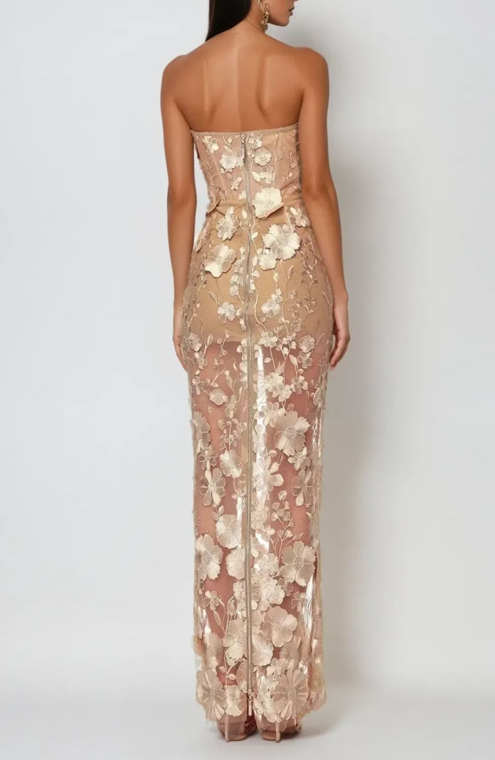 Brooklyn Strapless Flower Maxi Dress
