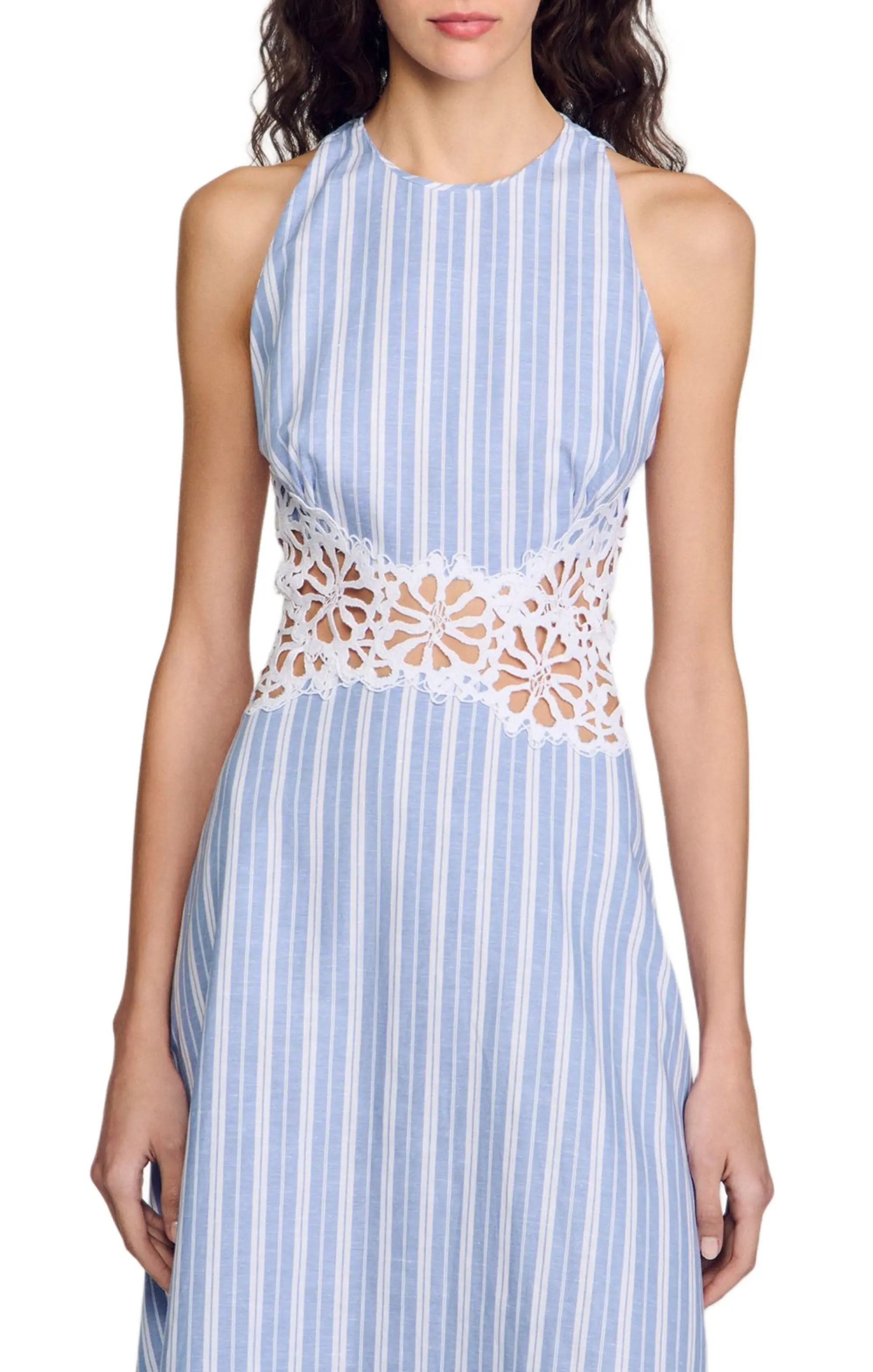 Ronja Sleeveless Stripe Cutout Maxi Dress
