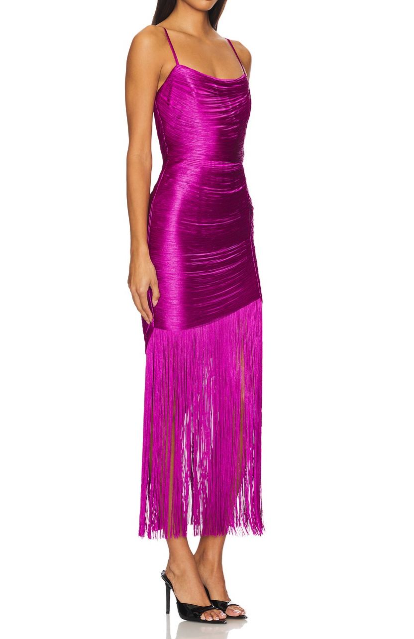 Selasio Spaghetti Fringe Maxi Dress