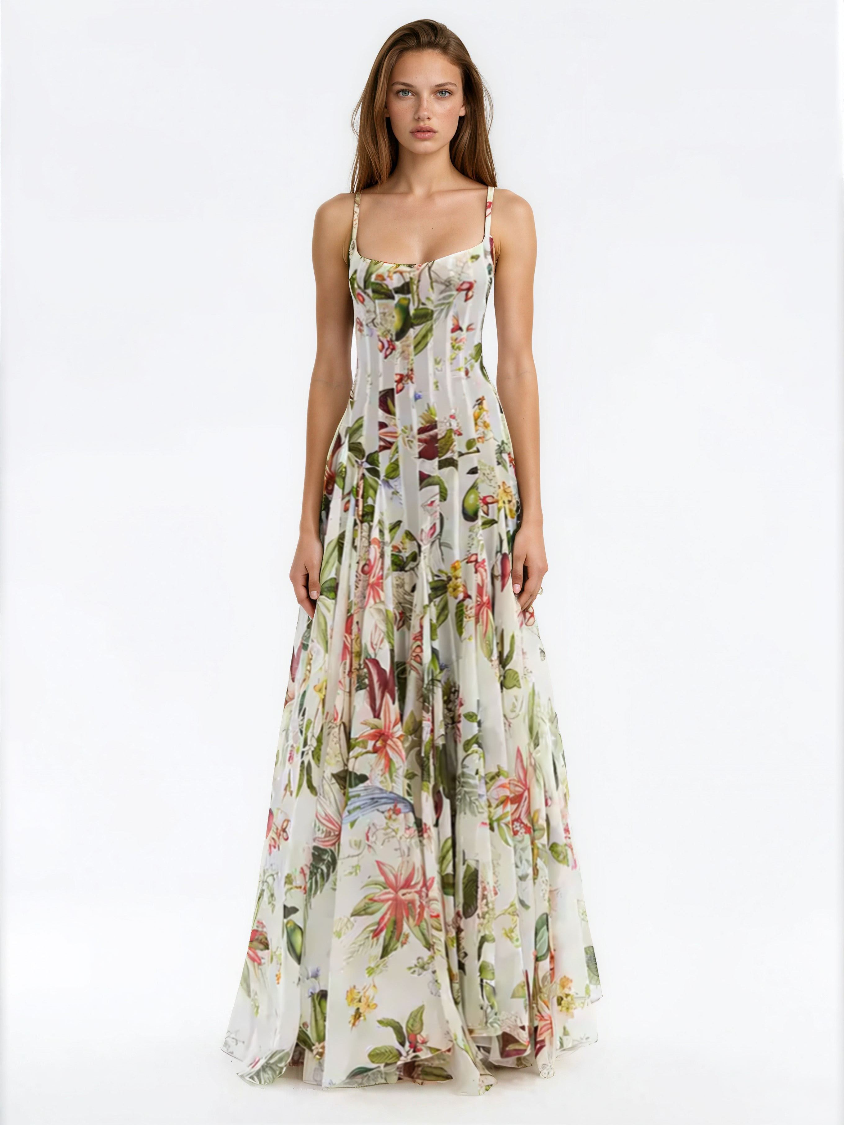 Pyrella Ruched Sweetheart Neck Maxi Dress