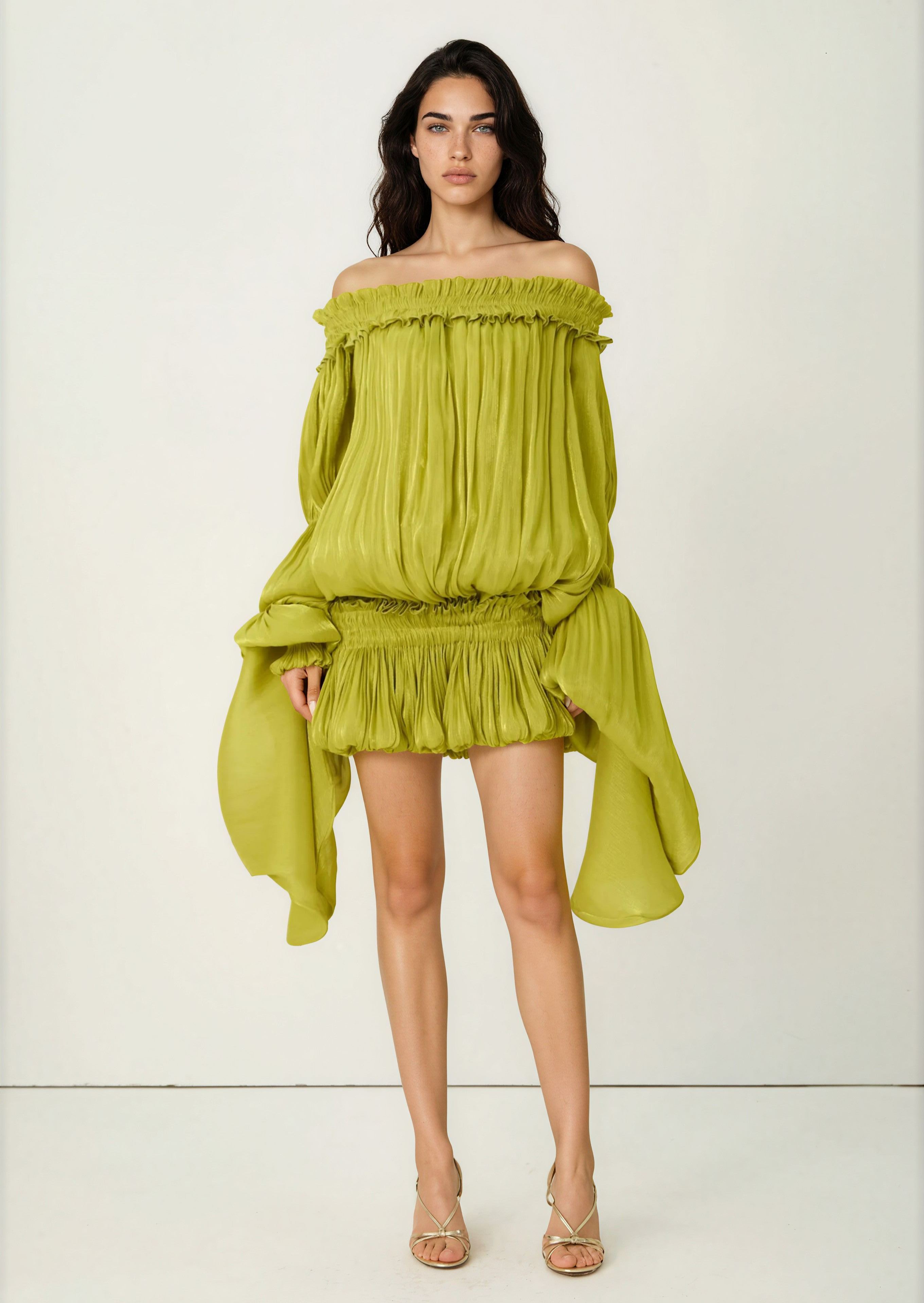 Goselia Off Shoulder Ruffle Mini Dress