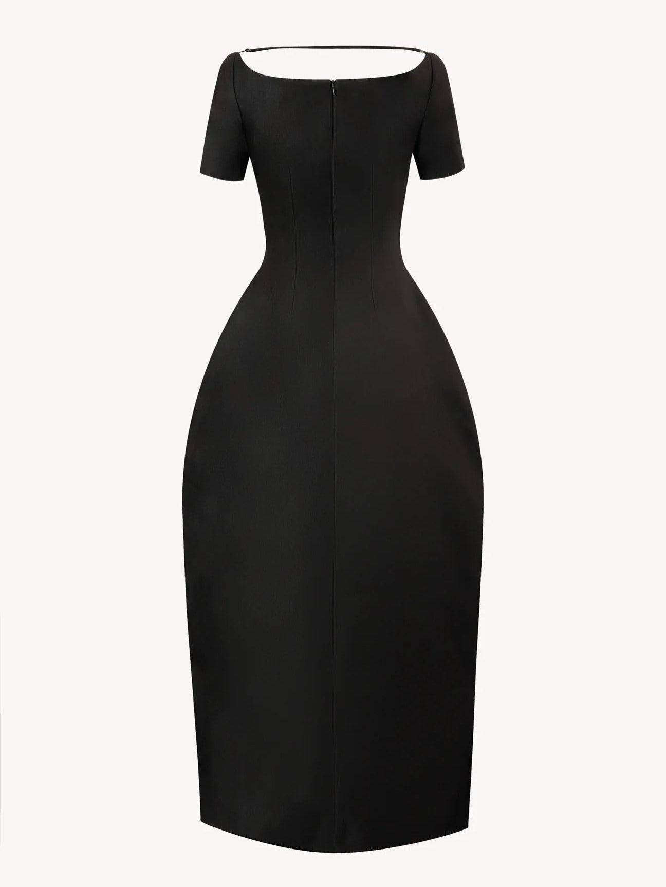 Hachiro Mermaid Plunge Midi Dress