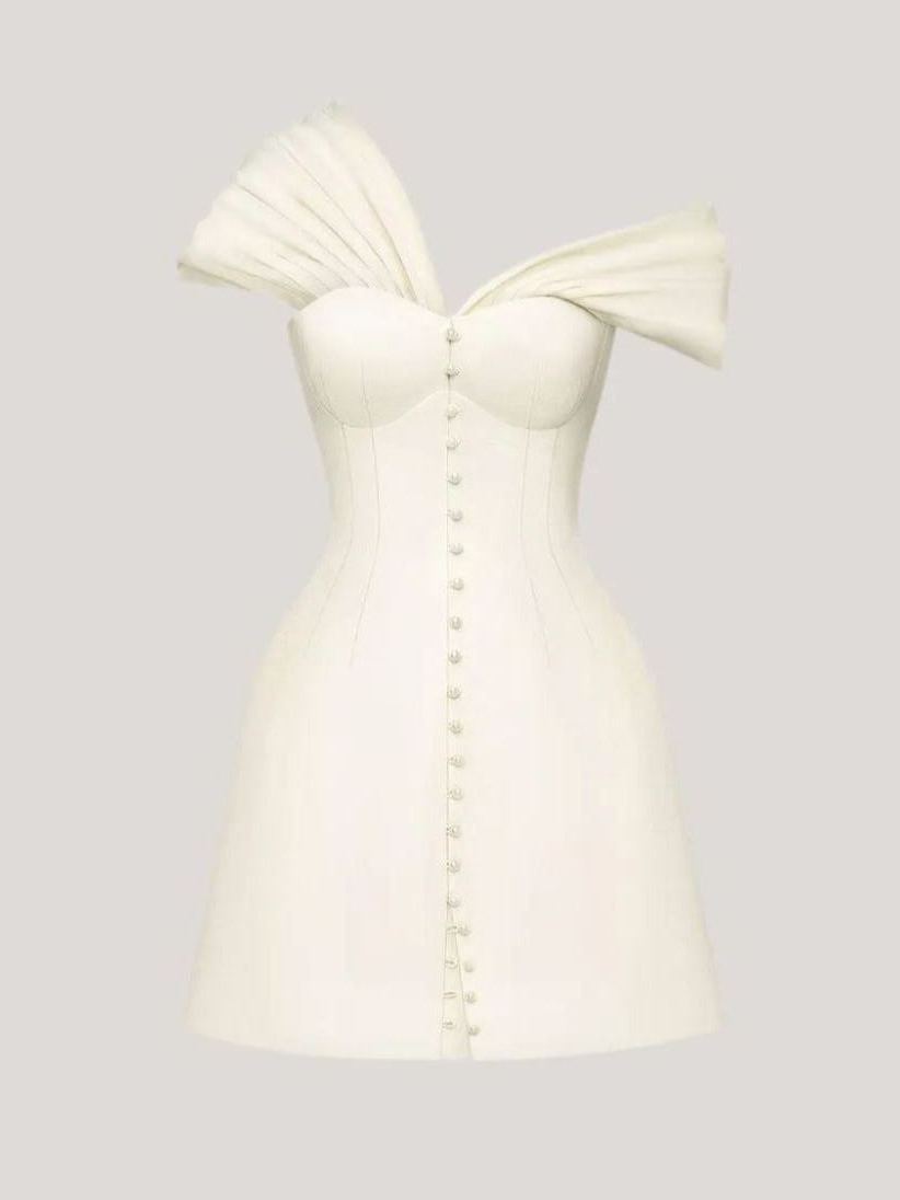 Fitzwilliam One Shoulder Ruch Mini Dress