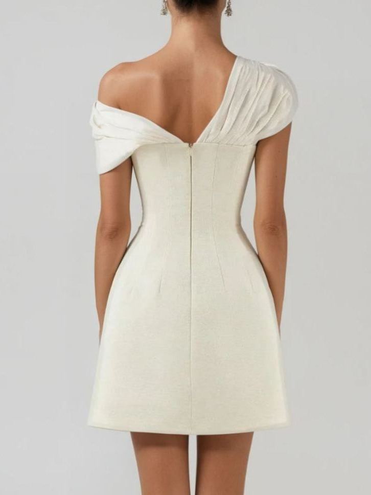 Fitzwilliam One Shoulder Ruch Mini Dress