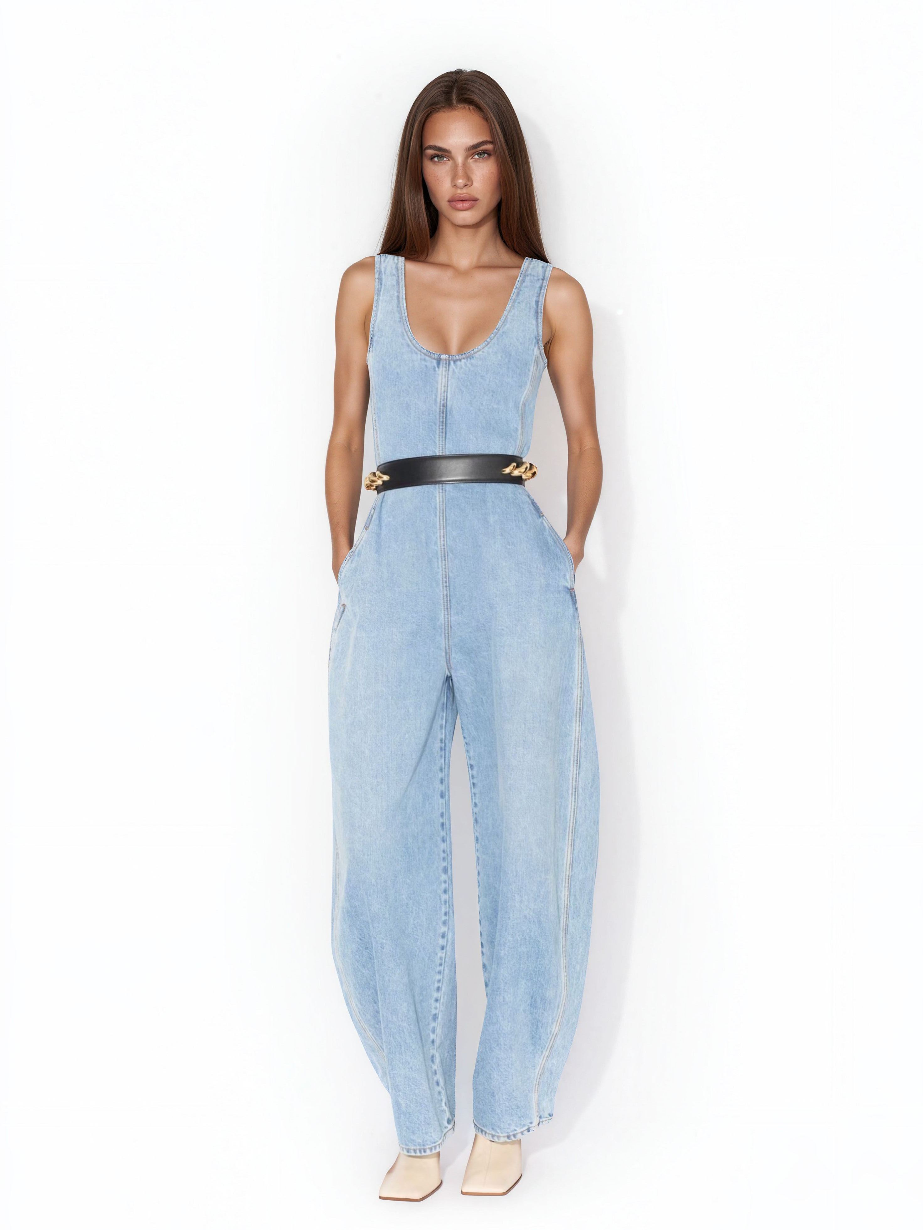 Ivona Sleeveless Denim Jumpsuit
