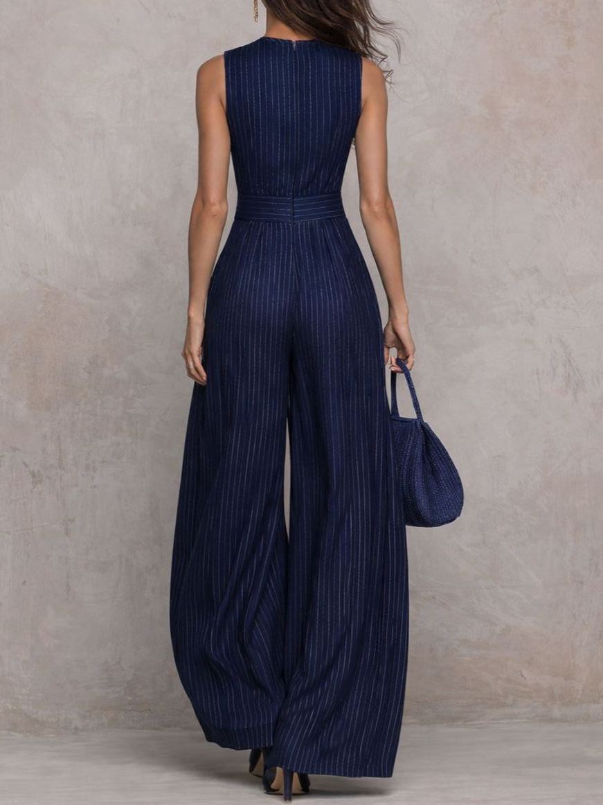 Hermanus Sleeveless Cutout Stripe Jumpsuit
