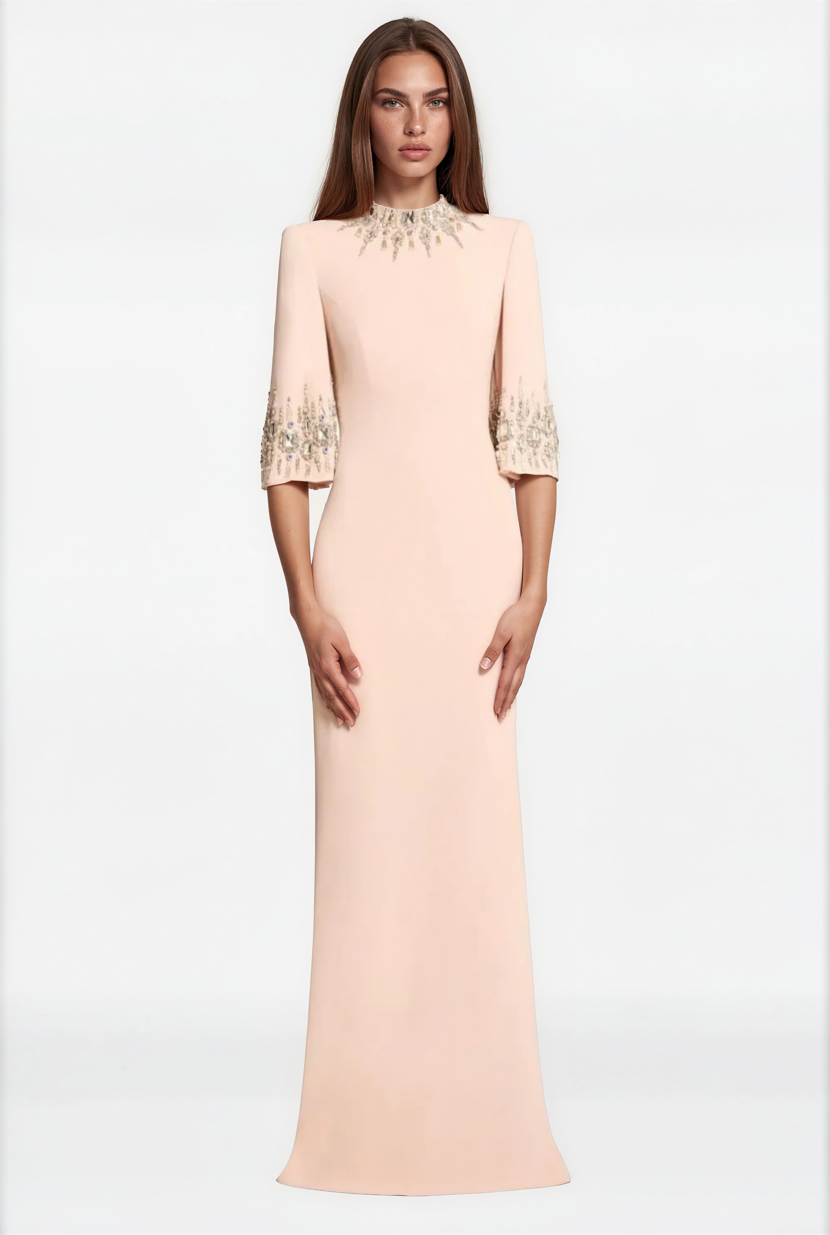 Bokamoso Pink Embellished Corset Maxi Dress