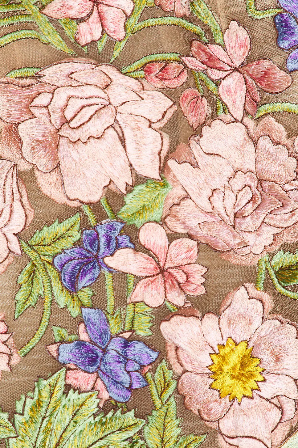 Sheerluck Green Floral Embroidered Mesh Mini Dress