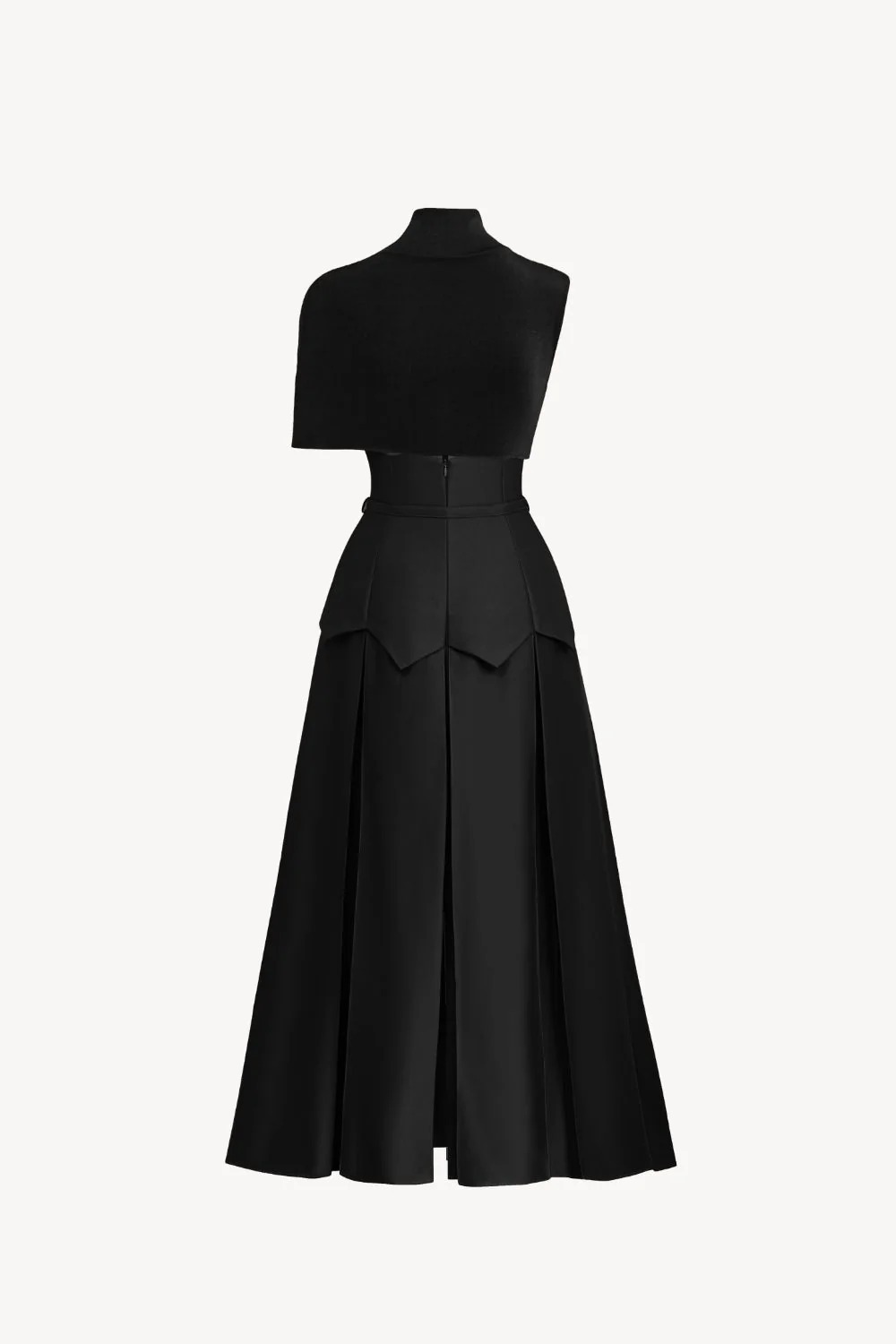 Minivestido Black Asymmetrical Shawl Layered Midi Dress