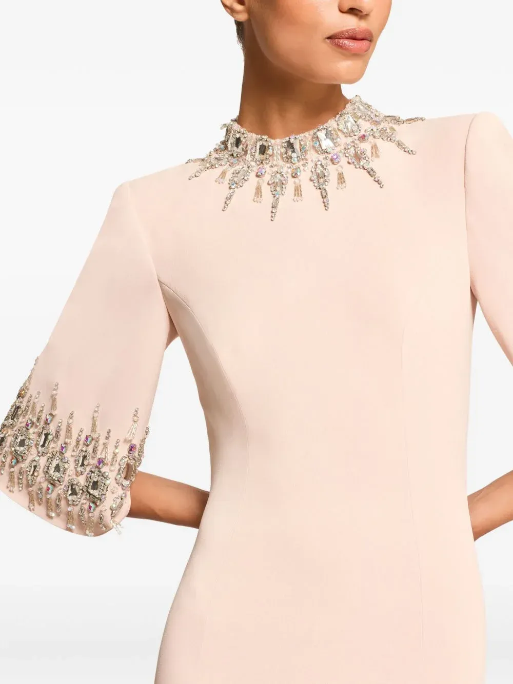 Bokamoso Pink Embellished Corset Maxi Dress