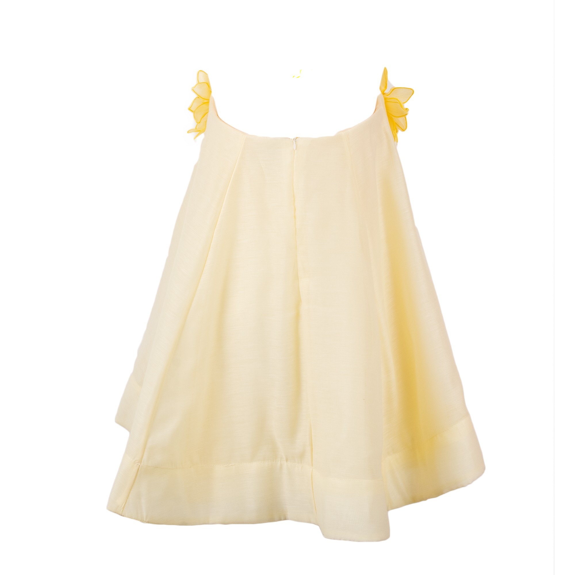 Goril Yellow Off Shoulder Mini Dress with 3D Florals