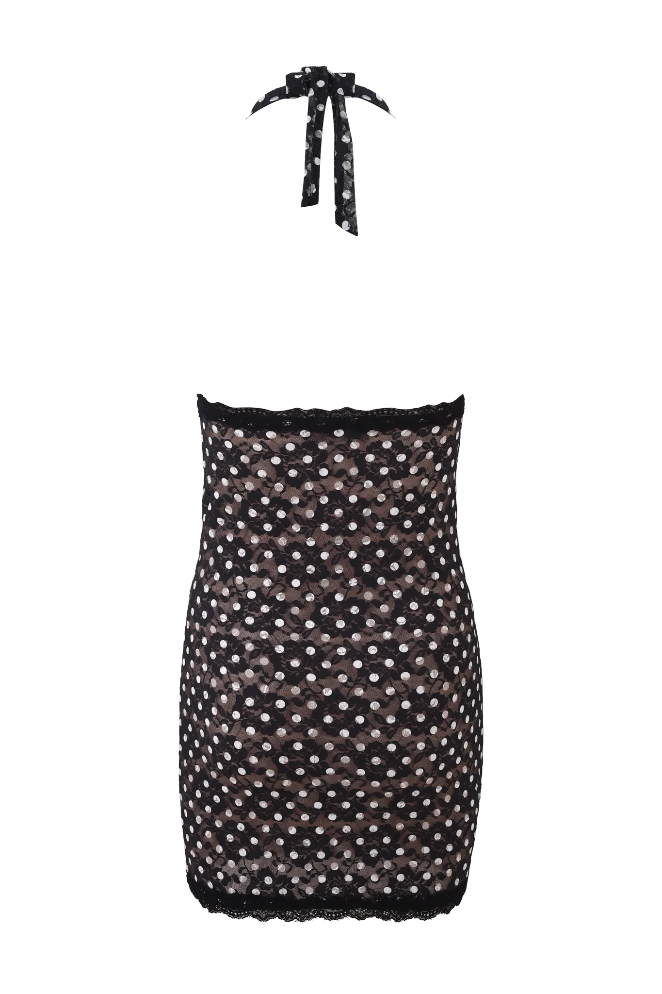 Maeva Halter Neck Dot Mini Dress