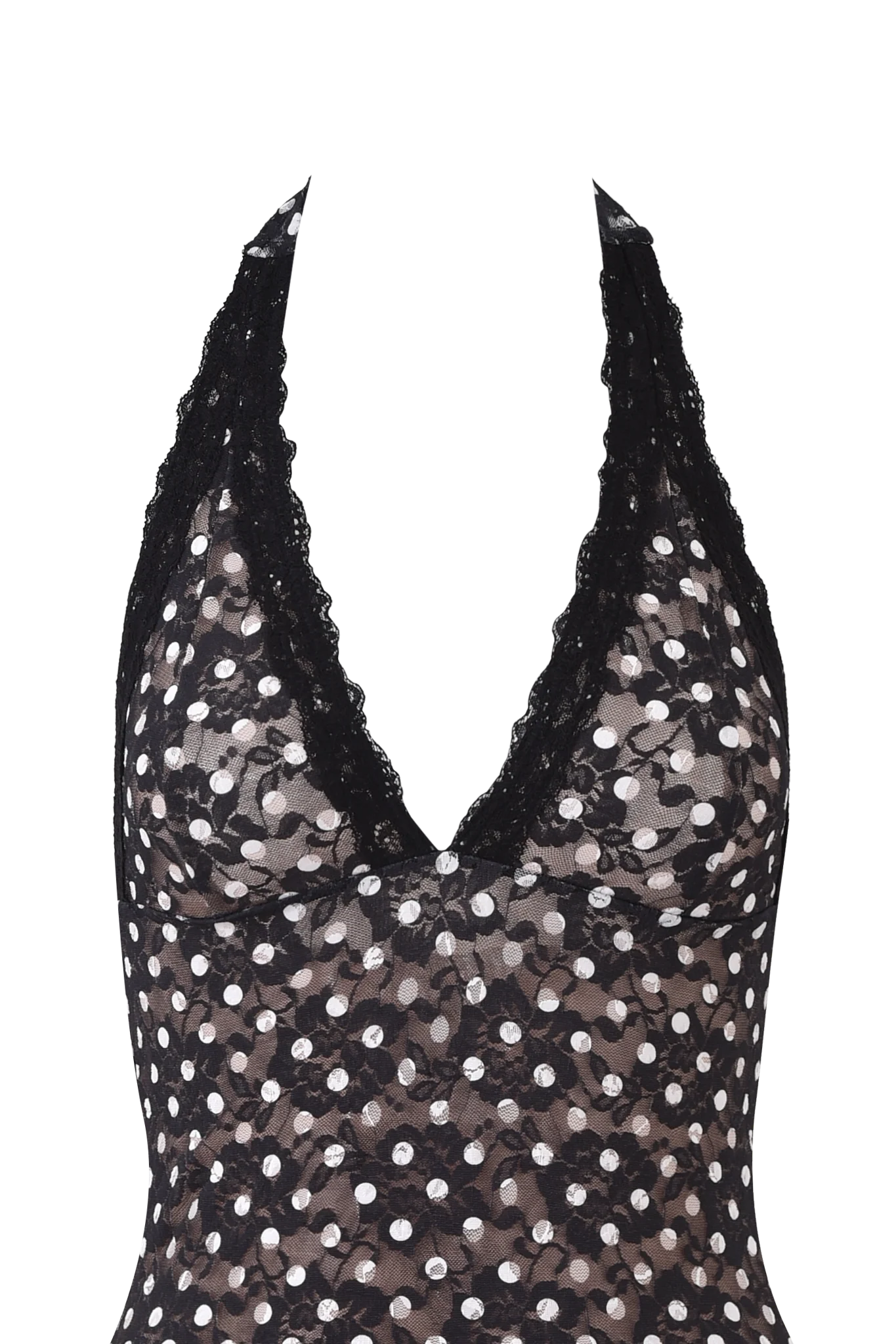 Maeva Halter Neck Dot Mini Dress