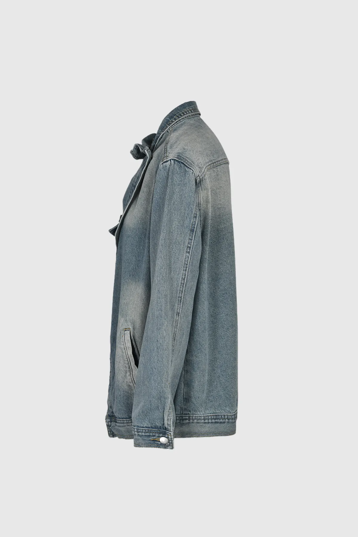 Gasema Deconstruct Asymmetric Denim Jacket