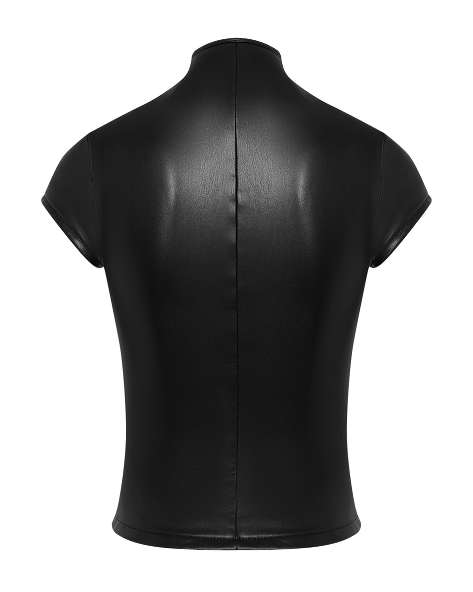 Davlat Bodycon Hook Leather Top