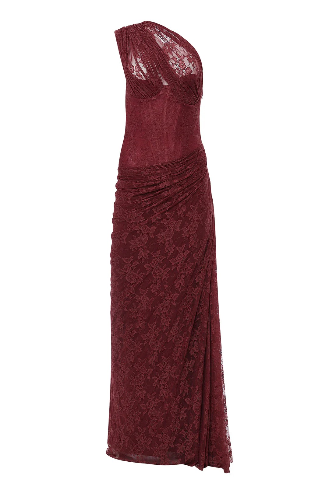 Felice Ruby Red Floral Lace Maxi Gown