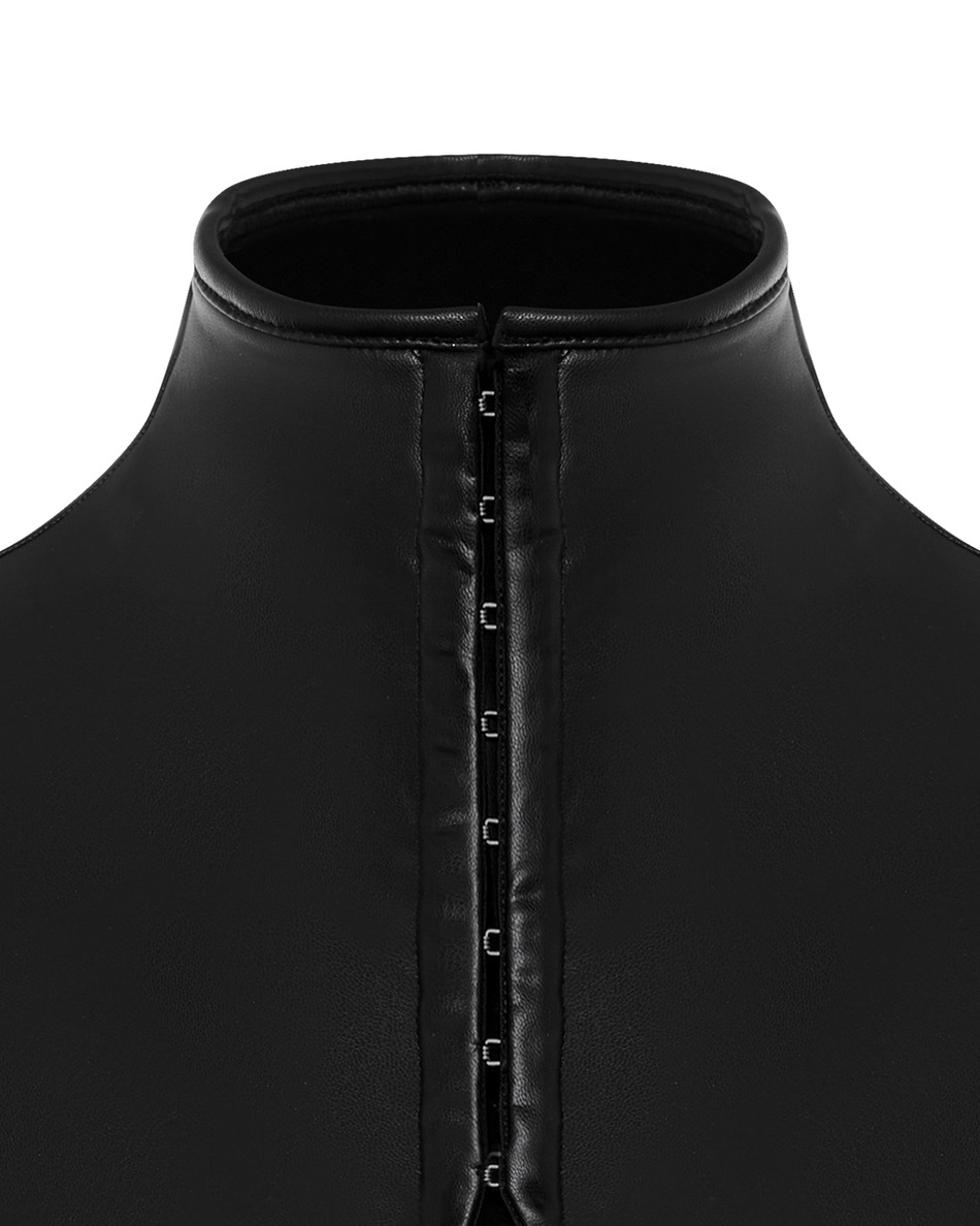 Davlat Bodycon Hook Leather Top