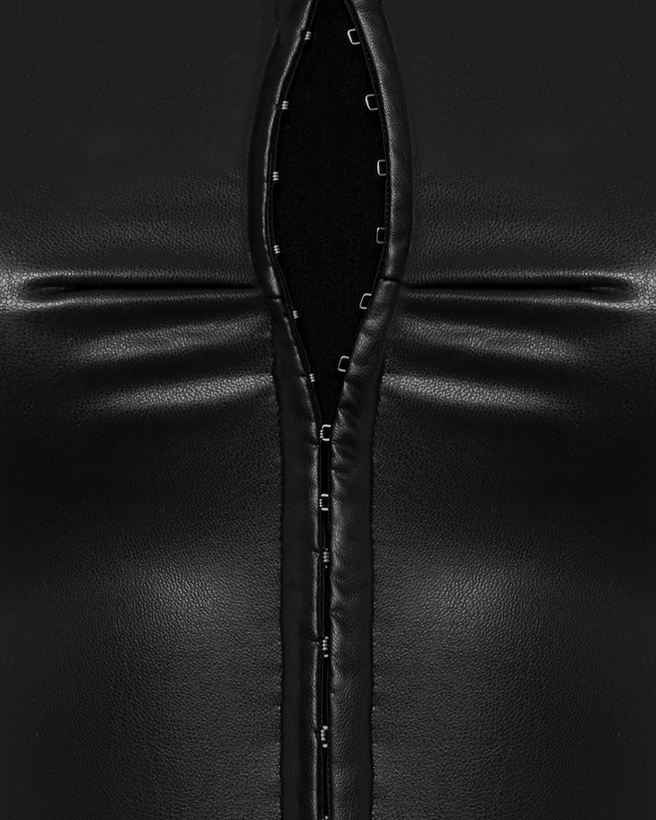 Davlat Bodycon Hook Leather Top