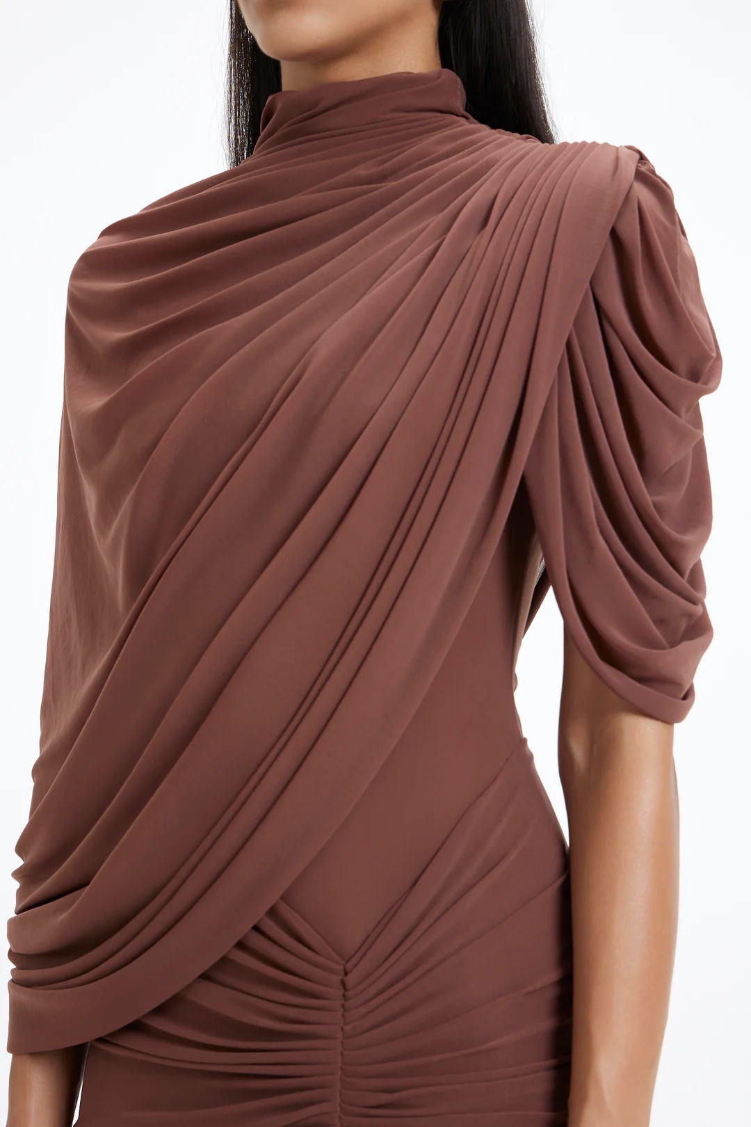 Dubaku Draped Shawl Maxi Dress