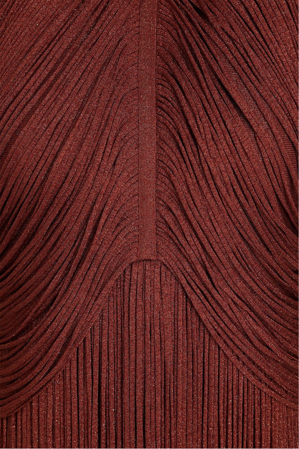 Delta Rusty Red Halterneck Fringed Maxi Gown