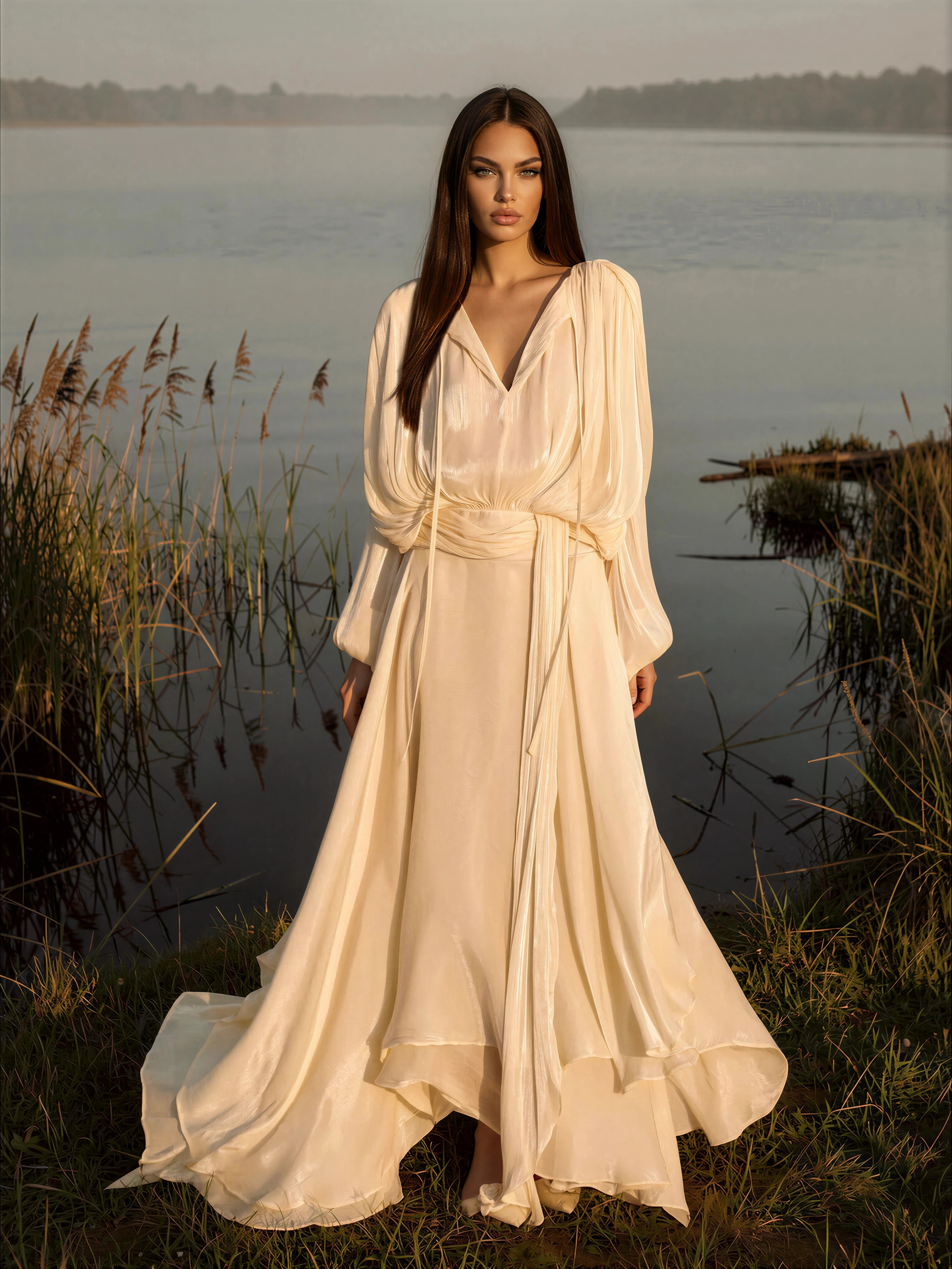 Topaz satin vacation maxi dress
