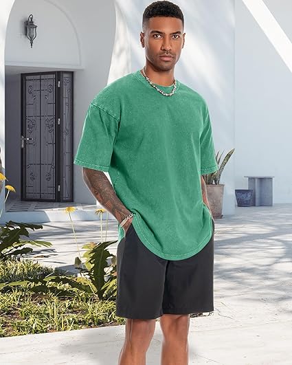 ized Tshirts for Men Short Sleeve Vintage Washed Basic Loose Tees
