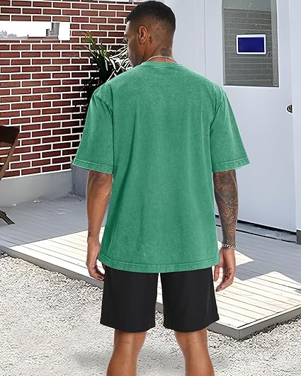 ized Tshirts for Men Short Sleeve Vintage Washed Basic Loose Tees